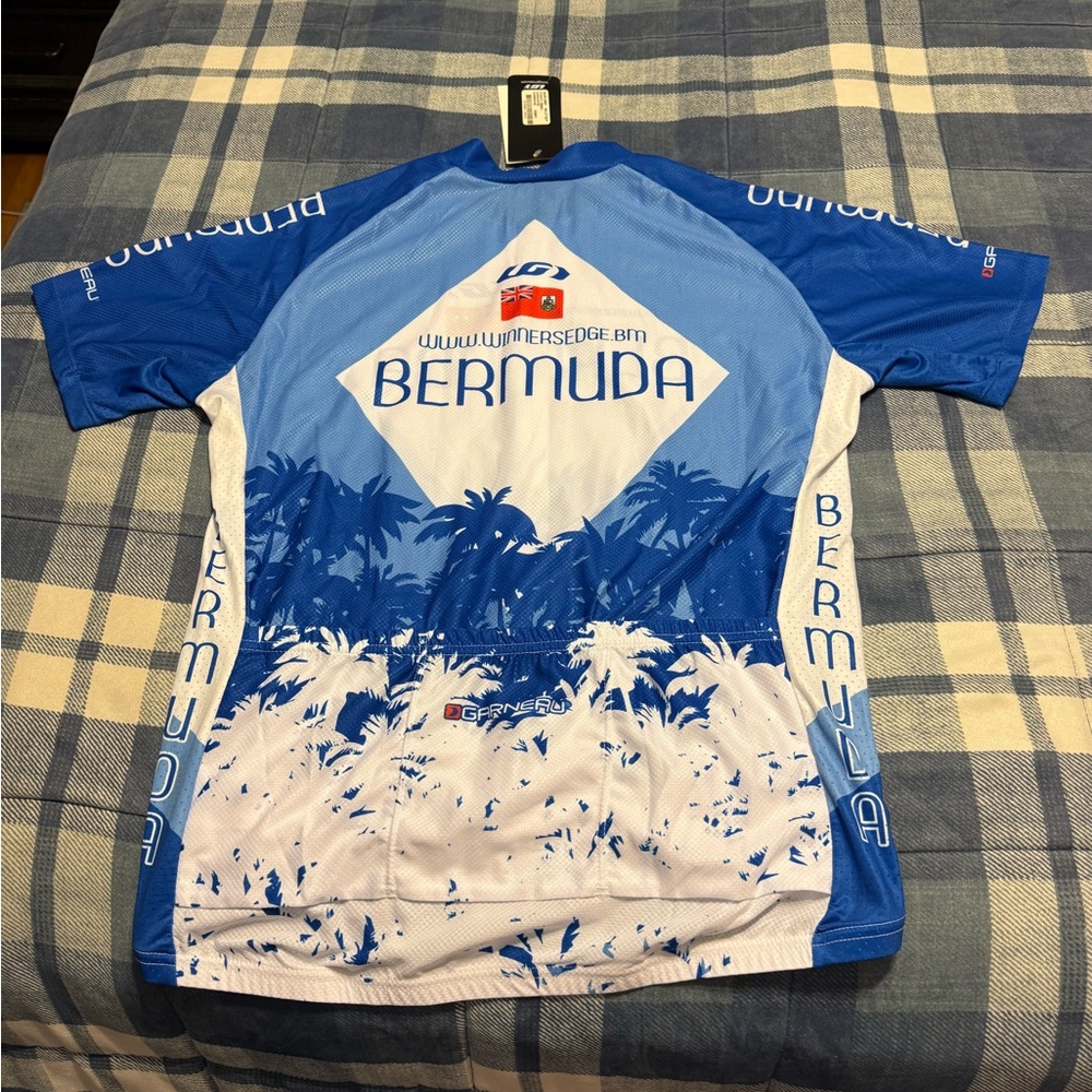 Bermuda Blue and White Cycling Jersey